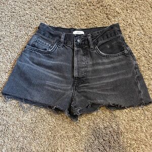 black denim shorts